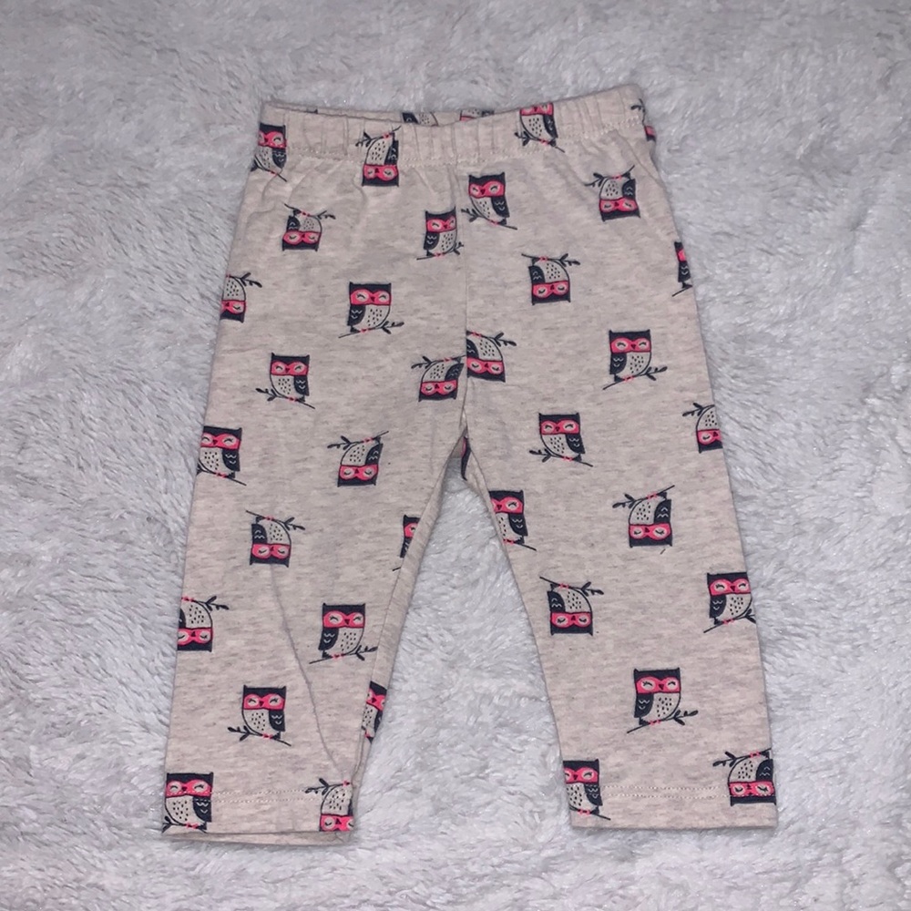 (3 for $10) baby gap 3-6 month owl leggings